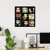 Gesichter der Fee Vampire #1 ART PRINT gotische Mä Poster (Heimbüro)