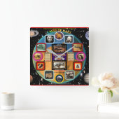 Gesichter der Mars-Acrylmauer Quadratische Wanduhr (Zuhause)