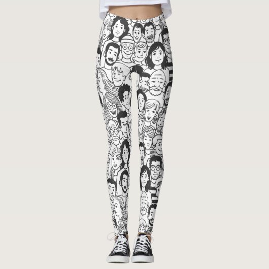 Gesichter der Menschen Leggings (Vorderseite)