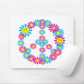 Gesichter des Blumen-Friedenszeichen-w Mousepad (Mit Mouse)