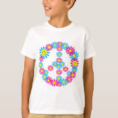 Gesichter des Blumen-Friedenszeichen-w T-Shirt (Vorderseite)