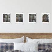 Gesichter des Buddha-Set von vier natürlichen Bilderwand Sets (Schlafzimmer)