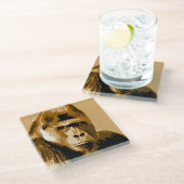 Gesichter des Gorillas Glasuntersetzer (Schrägansicht)