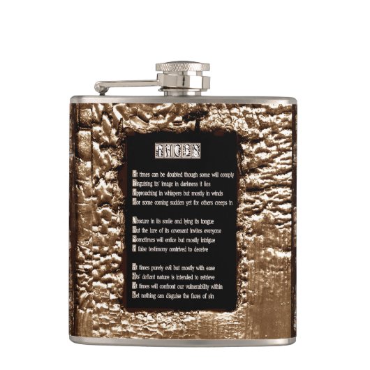 Gesichter des Sins Flachmann (Vorderseite)