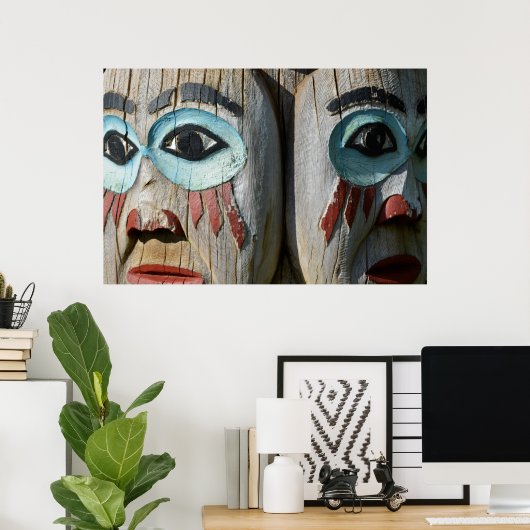 Gesichter eines Totem-Pols, Alaska Poster (Heimbüro)