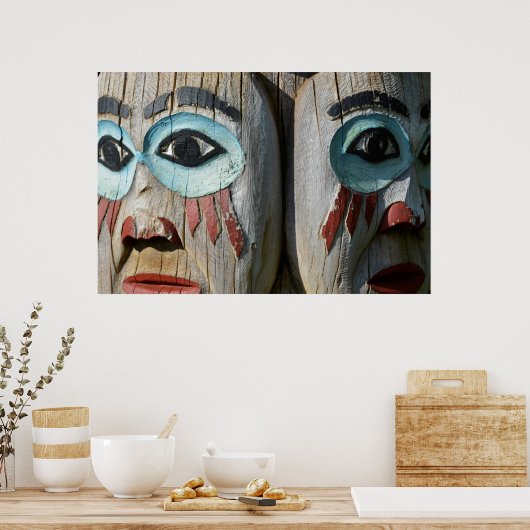 Gesichter eines Totem-Pols, Alaska Poster (Küche)