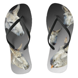 Gesichter eines weißen Esels, Badesandalen