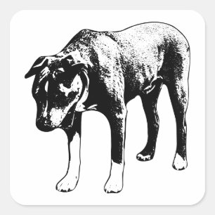 Gesichter für Gesicht - Lineare Arbeit mit Big Yaw Quadratischer Aufkleber