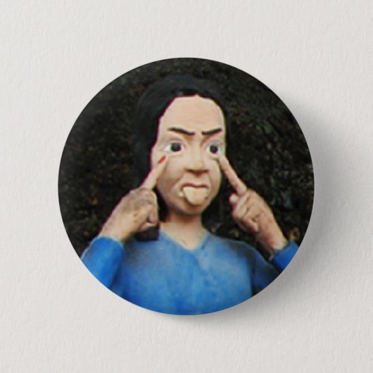 Gesichter hinter dem Rücken ziehen Button (Vorderseite)