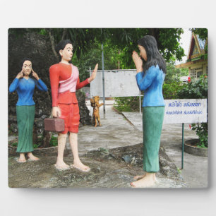 Gesichter hinter dem Rücken ziehen Fotoplatte