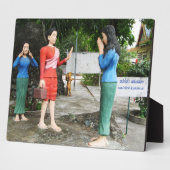 Gesichter hinter dem Rücken ziehen Fotoplatte (Seite)