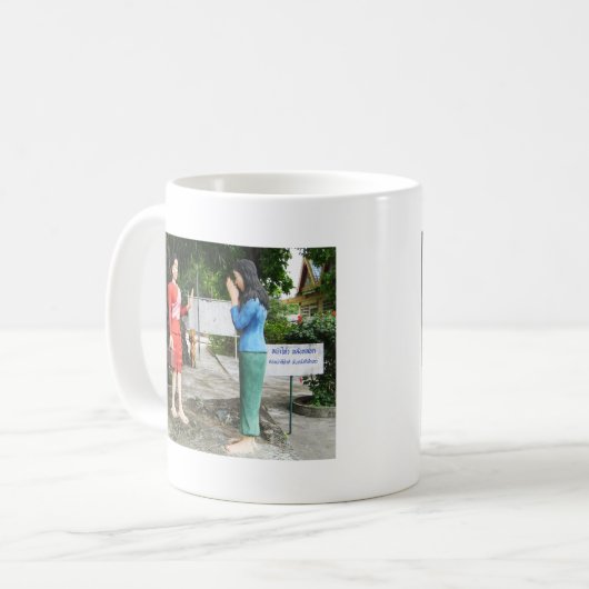 Gesichter hinter dem Rücken ziehen Kaffeetasse (Vorderseite Links)