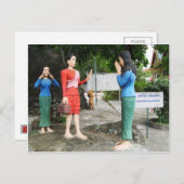 Gesichter hinter dem Rücken ziehen Postkarte (Vorne/Hinten)