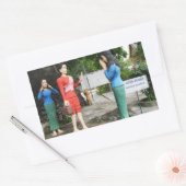 Gesichter hinter dem Rücken ziehen Rechteckiger Aufkleber (Umschlag)