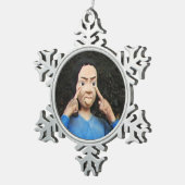 Gesichter hinter dem Rücken ziehen Schneeflocken Zinn-Ornament (Rechts)