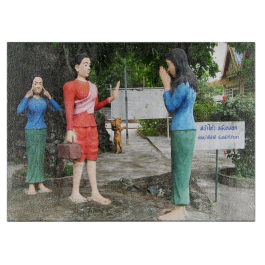 Gesichter hinter dem Rücken ziehen Schneidebrett (Vorderseite)