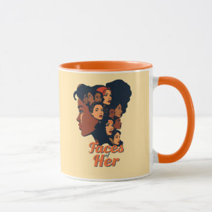 Gesichter ihres feierlichen Monats in der Frauenge Tasse