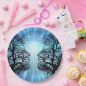 Gesichter in Bäumen sehen aus wie Gehirnnerven Pappteller (Party)