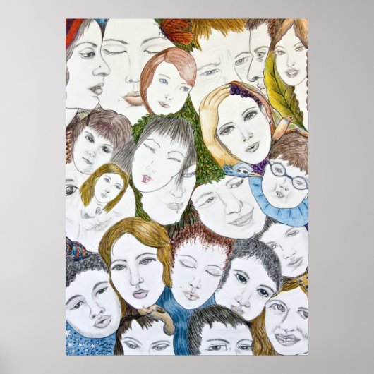 Gesichter in der Menge Poster (Vorne)