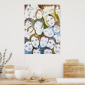 Gesichter in der Menge Poster (Küche)