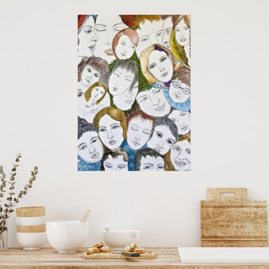 Gesichter in der Menge Poster (Küche)