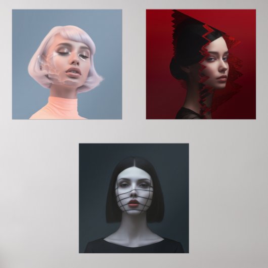 Gesichter in Mode Bilderwand Sets (Vorderseite)