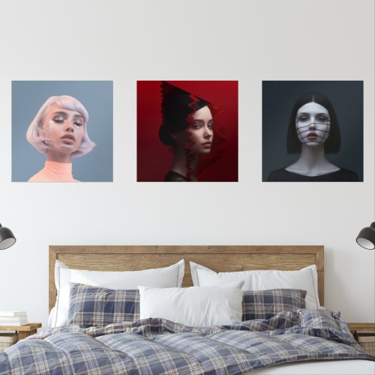Gesichter in Mode Bilderwand Sets (Schlafzimmer)
