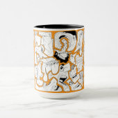 Gesichter Linienkunst Orange Tasse (Zentrum)