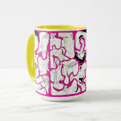 Gesichter Linienkunst PinKo Tasse (Vorderseite Links)