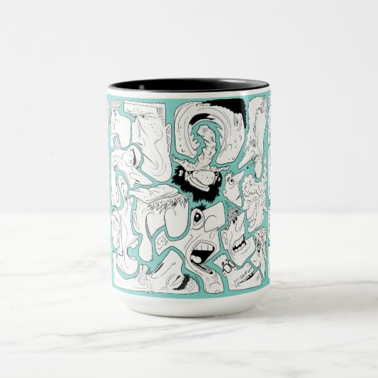 Gesichter Linienkunst Tasse (Zentrum)