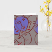 Gesichter mit Blau Karte (Gelbe Blume)