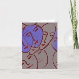 Gesichter mit Blau Karte