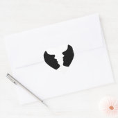 Gesichter oder Vase- Illusion von zwei Gesichtern Herz-Aufkleber (Umschlag)