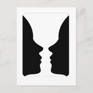 Gesichter oder Vase- Illusion von zwei Gesichtern  Postkarte