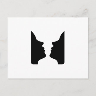 Gesichter oder Vase- Illusion von zwei Gesichtern Postkarte