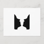 Gesichter oder Vase- Illusion von zwei Gesichtern Postkarte (Vorderseite)