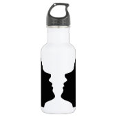 Gesichter oder Vasenillusion von zwei Gesichtern Edelstahlflasche (Vorderseite)