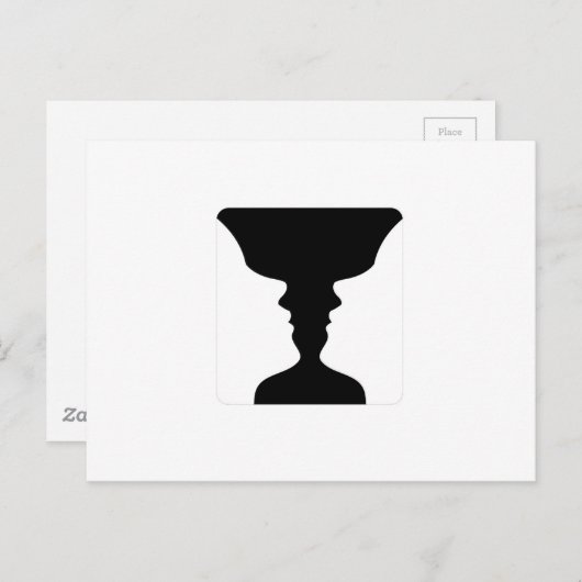 Gesichter oder Vasenillusion von zwei Gesichtern Postkarte (Vorne/Hinten)