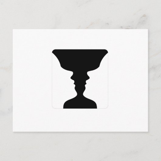 Gesichter oder Vasenillusion von zwei Gesichtern Postkarte (Vorderseite)