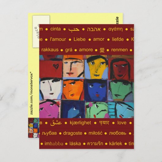 Gesichter Postkarte (Vorne/Hinten)