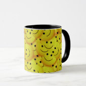Gesichter überall, lächelnde Gesichter, Tasse (VorderseiteRechts)