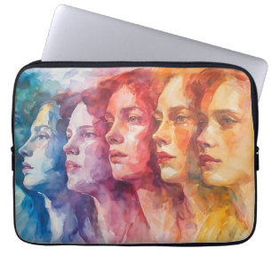 Gesichter von Frauen - Aquarellmalerei Laptopschutzhülle