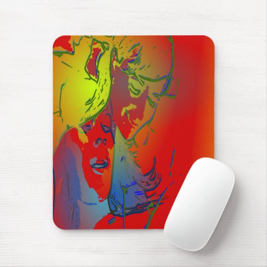 Gesichter von Menschen und Tieren cooles abstrakte Mousepad (Mit Mouse)