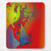 Gesichter von Menschen und Tieren cooles abstrakte Mousepad (Vorne)