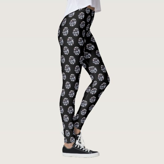 Gesichts-elegantes Diamond-Gem-Bildmuster Leggings (Rechts)