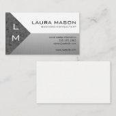 Gesichts-geometrisches Silber weiß Visitenkarte (Vorne/Hinten)