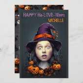 Gesichts in Hole Halloween Hexengrusseinladung Einladung (Vorne/Hinten)