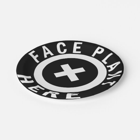 Gesichts-Pflanze hier Pappteller (Schrägansicht)