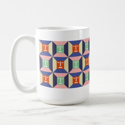 Gesichts-Quadrate 2 Kaffeetasse (Links)