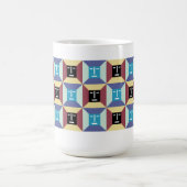 Gesichts-Quadrate 5 Kaffeetasse (Mittel)
